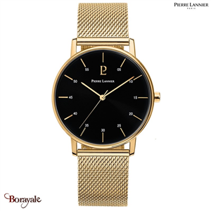 Montre PIERRE LANNIER Collection Cityline doré milanais Homme