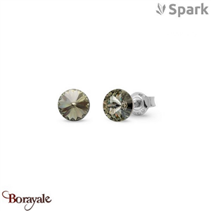 Boucles d'oreilles SPARK With EUROPEAN CRYSTALS : Sweet Candy 6mm - Diamant noi