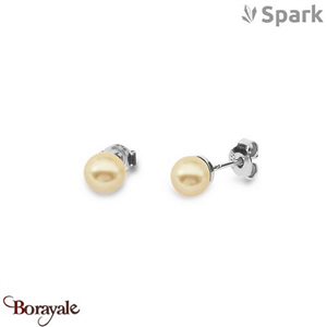 Boucles d'oreilles SPARK With EUROPEAN CRYSTALS : Pearls 6 mm - Perle dorée