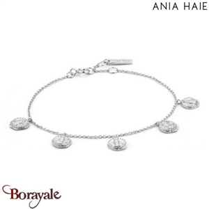 Bracelet Ania Haie Coins argent 925° plaqué rhodium de haute qualité B009-01H