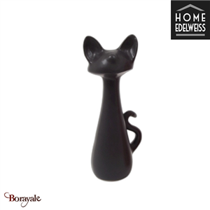 Chat assis 37 cm Home Edelweiss collection : Felix Noir nacré