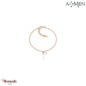 Bracelet Amen Bijoux Porte Bonheur Argent 925° rhodié rose de haute qualité