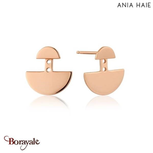 Géometry, Boucles d'oreilles Argent plaqué Or rose 14 carats ANIA-HAIE E005-04R