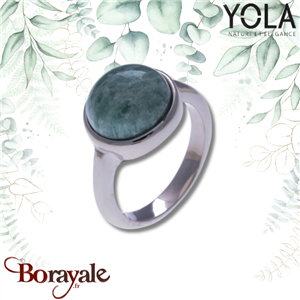 Bague Yola Nature Cabochon Amazonite Acier poli IG-122-54