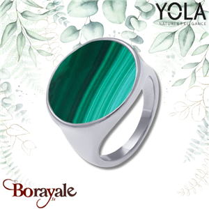 Bague Yola Nature Cabochon Acier poli IH-165-56