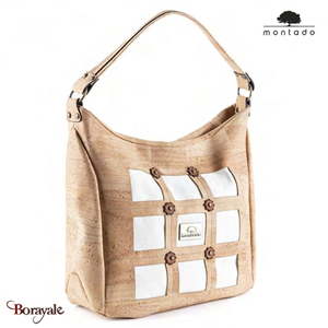 Sac épaule MONTADO en liège naturel, made in Portugal Femme 3002-NATUREL