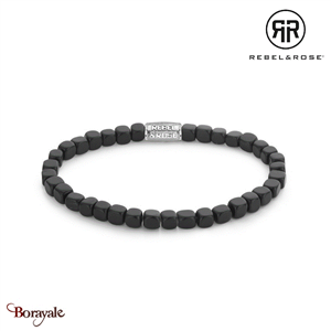 Bracelet Rebel & Rose Collection : Roll the dice - The Black Stone Taille L RR-4