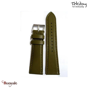 Bracelet de montre TEKDAY Pomme vert Olive, boucle argent 675858