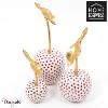 Cerise 25 cm Home Edelweiss collection : Adele crèmes, points prune et doré