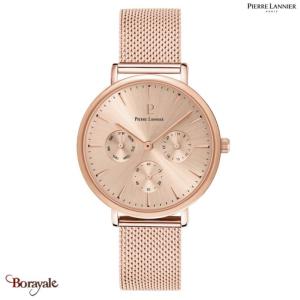 Montre PIERRE LANNIER Collection SYMPHONY doré rose milanais  Femme