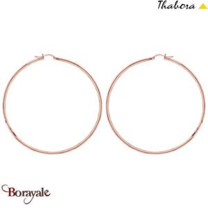 Boucles d'oreilles Thabora créoles simples fils ronds, 70 mm Boucles d'oreilles