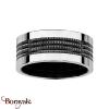 Bague THABORA homme acier et quadrillage noir taille 68