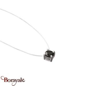 Collier argent 925° rhodié Borayale Collection : Eclat Nylon