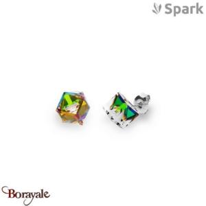 Boucles d'oreilles SPARK With EUROPEAN CRYSTALS  : Cubes medium 8 mm - Vitrail m