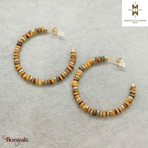 Boucles d'oreilles en Acier doré Merveilles du monde