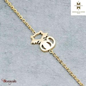Bracelet en Acier doré Merveilles du monde