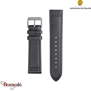 Bracelet de Montre Patrouille de France Cuir noir 22 mm