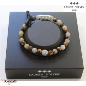 Bracelet Prosperite Lauren Steven Labradorite Perles de 6 mm Taille L 20,5 cm