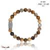 Bracelet Lauren Steven Prospérité Œil De Tigre et Jaspe Gravure LSB08M148