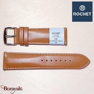 Bracelet de montre Rochet , New York de couleur : caramel, 22 mm