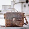 Cartable Serviette KASZER collection Nevada Marron naturel clair touché velours