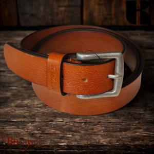 Ceinture KASZER Indiana en cuir de buffle pleine fleur cognac - 578904-C6