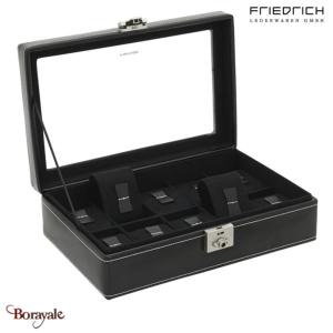 Coffret Friederich23, 10 montres, série London à fenêtre, noir