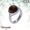 Bague Yola Nature Cabochon Œil de tigre Acier poli IG-119-54