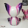 Chat Assis 20 cm Home Edelweiss collection : Gaston Rose et noir