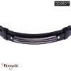 Bracelet Acier et cuir noir italien, Collection: homme APOLLON