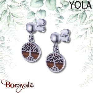 Boucles d'oreilles Yola Nature Arbre de vie Acier poli IG-553