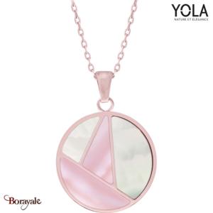 Collier Nacre blanche et rose Collection Art déco YOLA NATURE