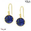 Boucles d'oreilles Yola Nature Lapis Lazuli Acier plaqué IP doré IR-521