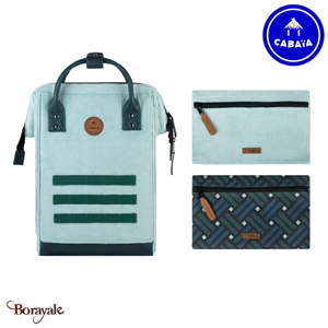 Sac à dos Cabaïa Adventurer + 2 poches, Valparaiso, Medium en Velours recyclé