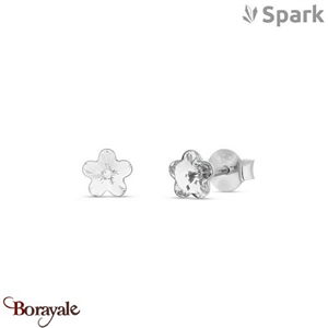 Boucles d'oreilles Spark Fleurette cristal autrichien sur argent A328W