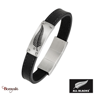 Bracelet ALL BLACKS Acier et cuir 3389556821657 AB-682165