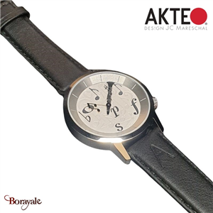 Montre AKTEO Art - Musique Clarinette 38 mm argent ronde AMu36
