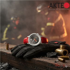 Montre AKTEO Profession Pompier 38 mm argent ronde PSe01