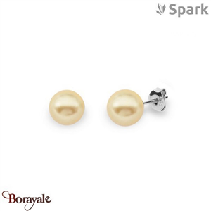 Boucles d'oreilles SPARK With EUROPEAN CRYSTALS  : Pearls 8 mm - Perle dorée
