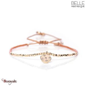 Bracelet Belle mais pas que, Peach Nougat, Perles de miyuki dorées à l'or fin