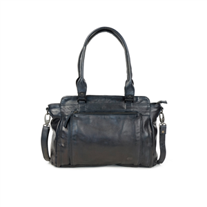 Sac à main Bear Design en Cuir de vachette lavé Noir Collection : Lavato