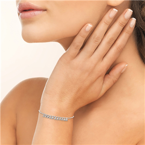 Bracelet argent 925° rhodié Collection : Perles d'argent