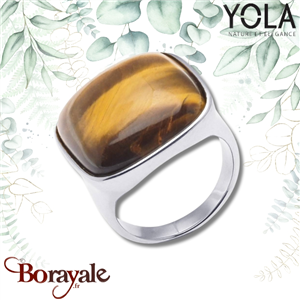 Bague Yola Nature Coussin Acier poli IH-174-54