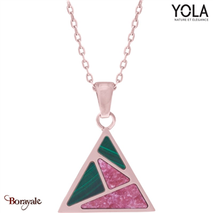 Collier Malachite et Rhodonite Collection Art déco YOLA NATURE