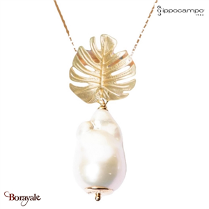 Collier Ippocampo Oroperla  bronze plaqué or jaune IPOP42