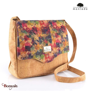 Sac bandoulière en liège made in Portugal Montado Naturel Rainbow