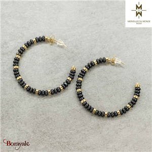 Boucles d'oreilles en Acier doré Merveilles du monde