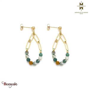 Boucles d'oreilles en Acier doré  Merveilles du monde