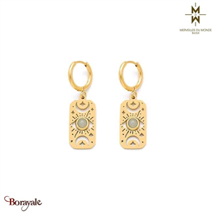 Boucles d'oreilles en Acier doré Merveilles du monde