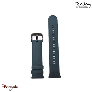 Bracelet de montre TEKDAY Silicone bleu canard, boucle noire 675891